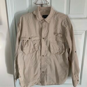 Men's Beige Button-Up Shirt